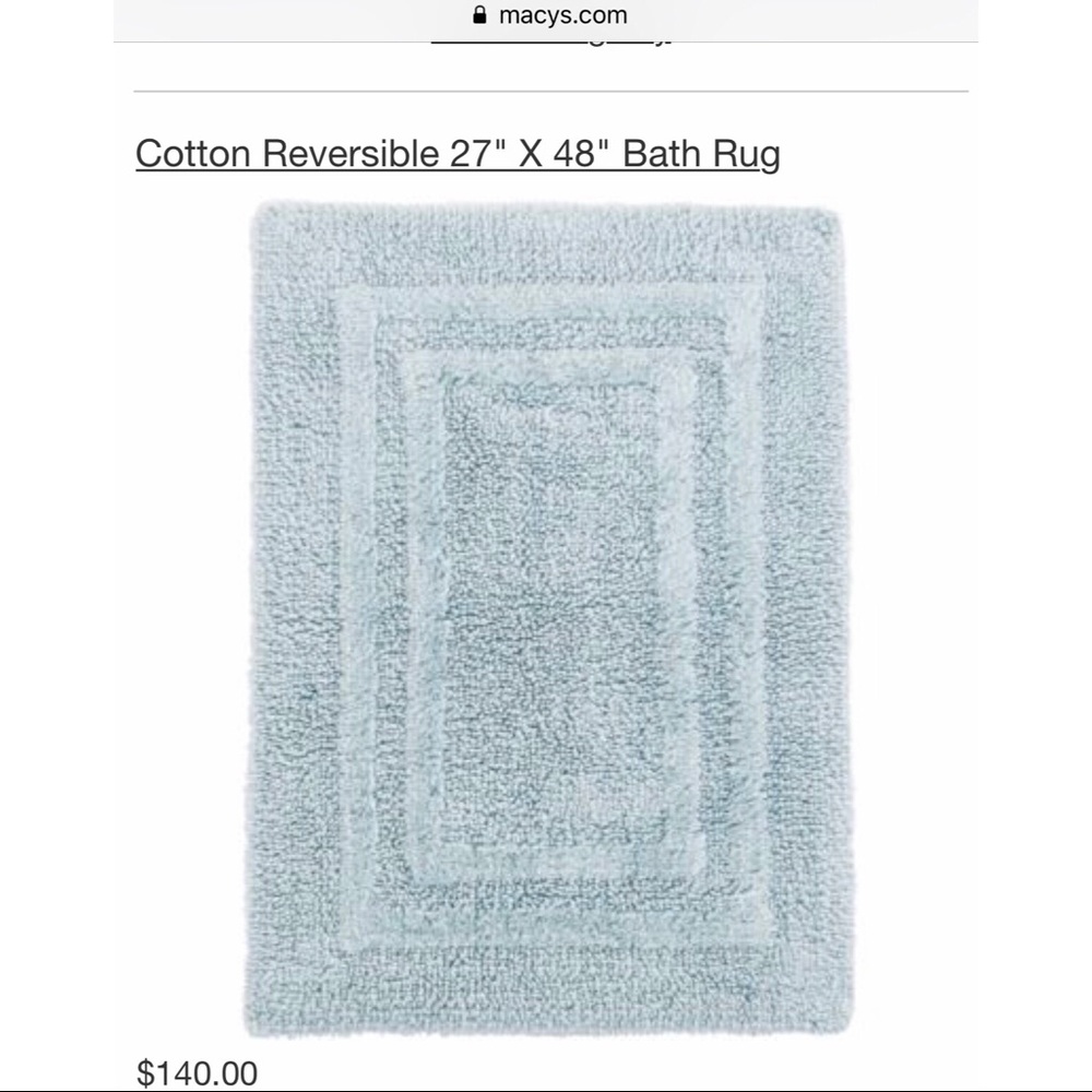 Macy’s Hotel Collection Bath Rug 27” x 48”